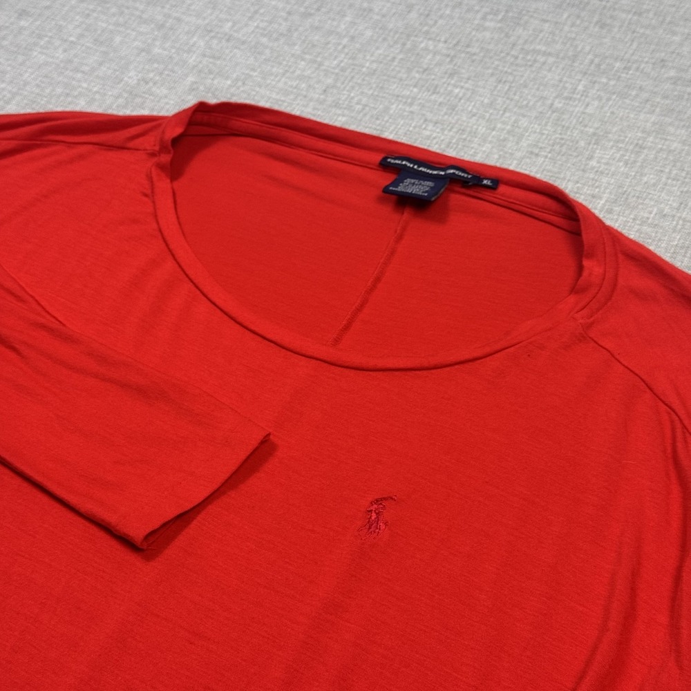 Ralph Lauren Sport 3/4 Sleeve Relaxed Shirt Women's XL Red Round Neck Lyocell